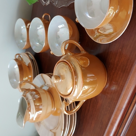 Unique Vintage Other - 22 piece 🍑 peach luster porcelain vintage tea set Japan 🌿